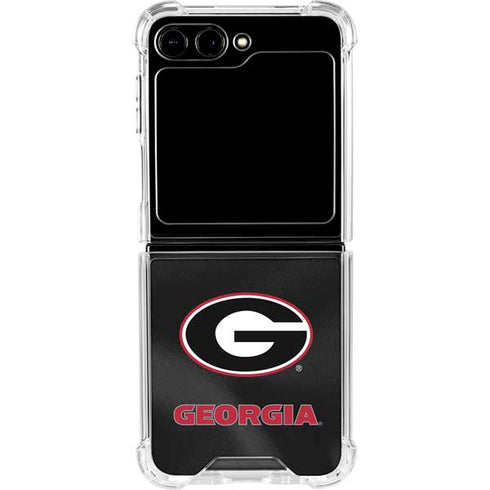 University of Georgia Black Jersey Galaxy Z Flip6 Clear Case